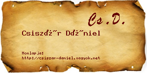 Csiszár Dániel névjegykártya